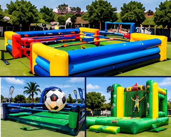 Year-End Corporate Games Bundle: Human Foosball, Inflatable Soccer Dart, Velcro Wall