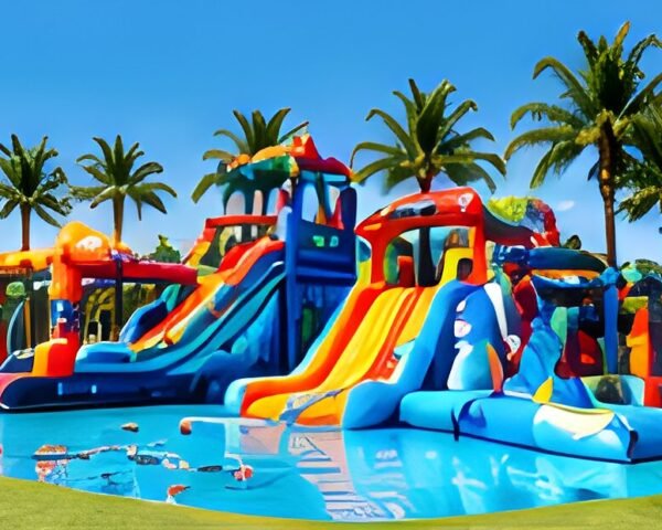 Inflatable Water Park (18 m × 12 m), commercial inflatable for sale in South Africa